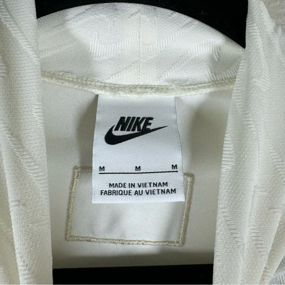 Nike Icon Clash All Over Logo Mock Neck Long Sleeve Shirt Ivory White Medium